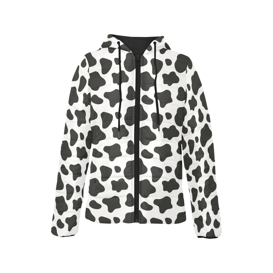 Cow skin pattern Women's Padded Hooded Jacket