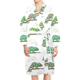 Chameleon lizard pattern Men's Long Sleeve Belted Night Robe