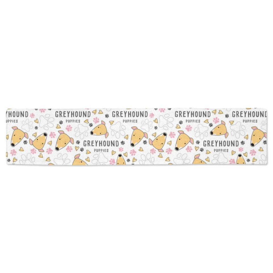 Greyhound Pattern Print Design 03 Table Runner