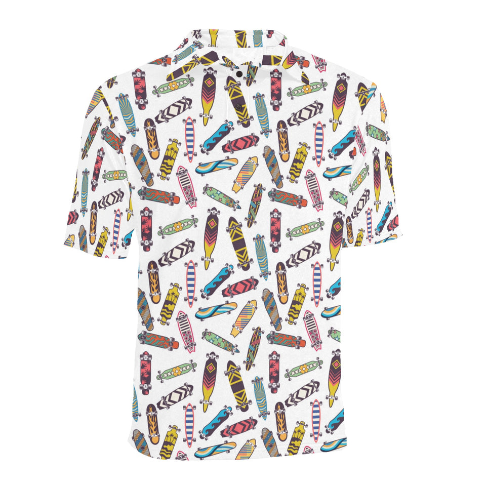 Skate Board Pattern Print Design 05 Men's All Over Print Polo Shirt