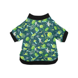 Lime ice flower pattern All Over Print Pet Dog Round Neck Fuzzy Shirt