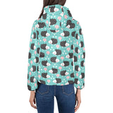 Hedgehog Pattern Print Design 03 Women's Padded Hooded Jacket