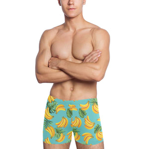 Banana Palm Leaves pattern background Men's Swimming Trunks