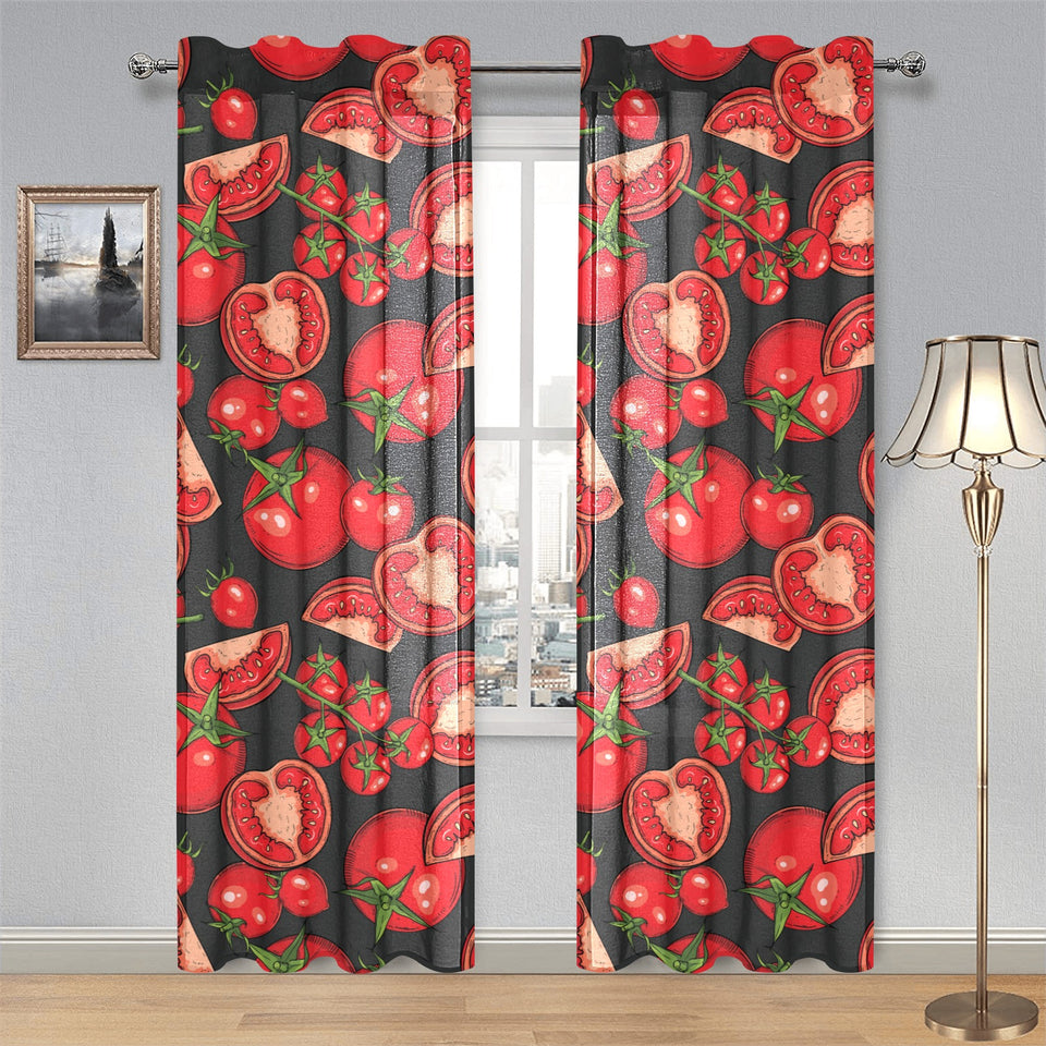 Tomato black background Gauze Curtain