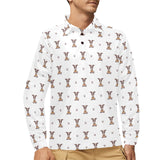 Greyhound Pattern Print Design 05 Men's Long Sleeve Polo Shirt