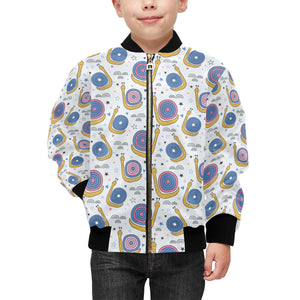 Snail Pattern Print Design 05 Kids' Boys' Girls' Bomber Jacket