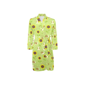 Snail Pattern Print Design 01 Men's Long Sleeve Belted Night Robe