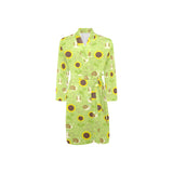 Snail Pattern Print Design 01 Men's Long Sleeve Belted Night Robe