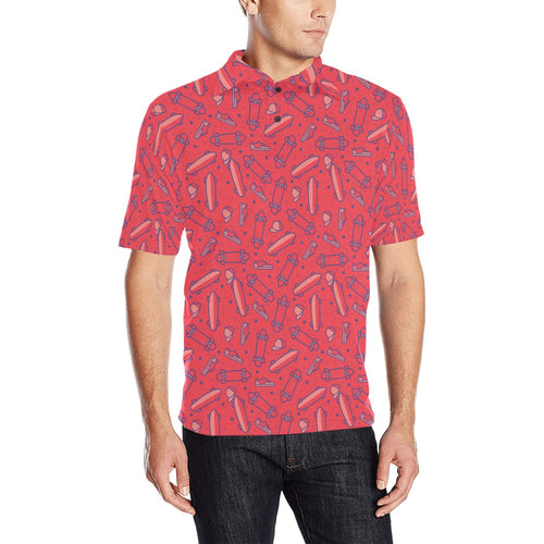 Skate Board Pattern Print Design 01 Men's All Over Print Polo Shirt