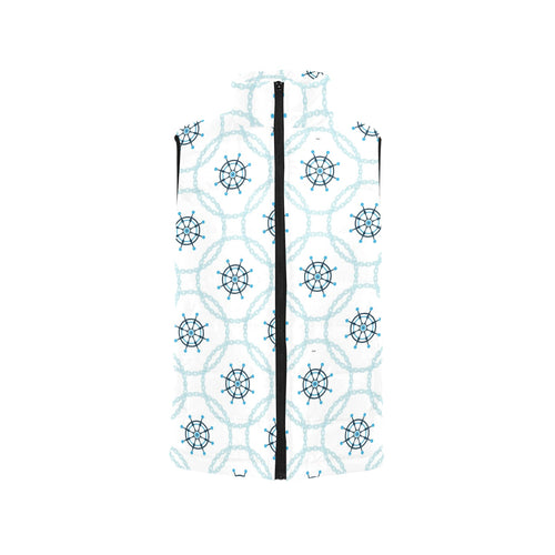 nautical steering wheel chain Men's Padded Vest