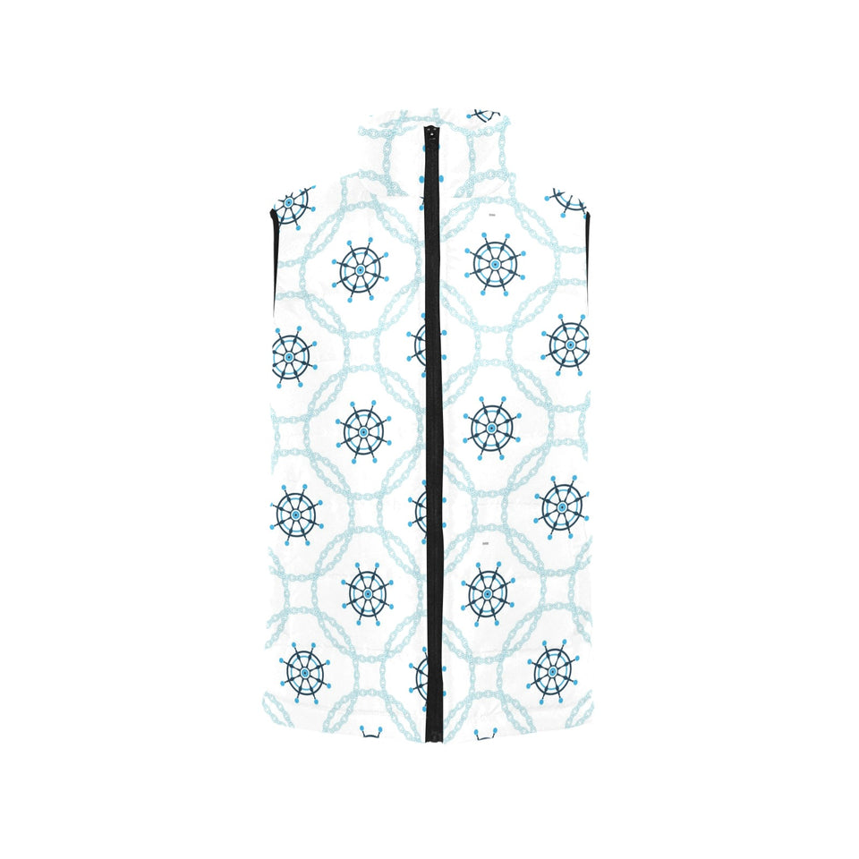 nautical steering wheel chain Men's Padded Vest