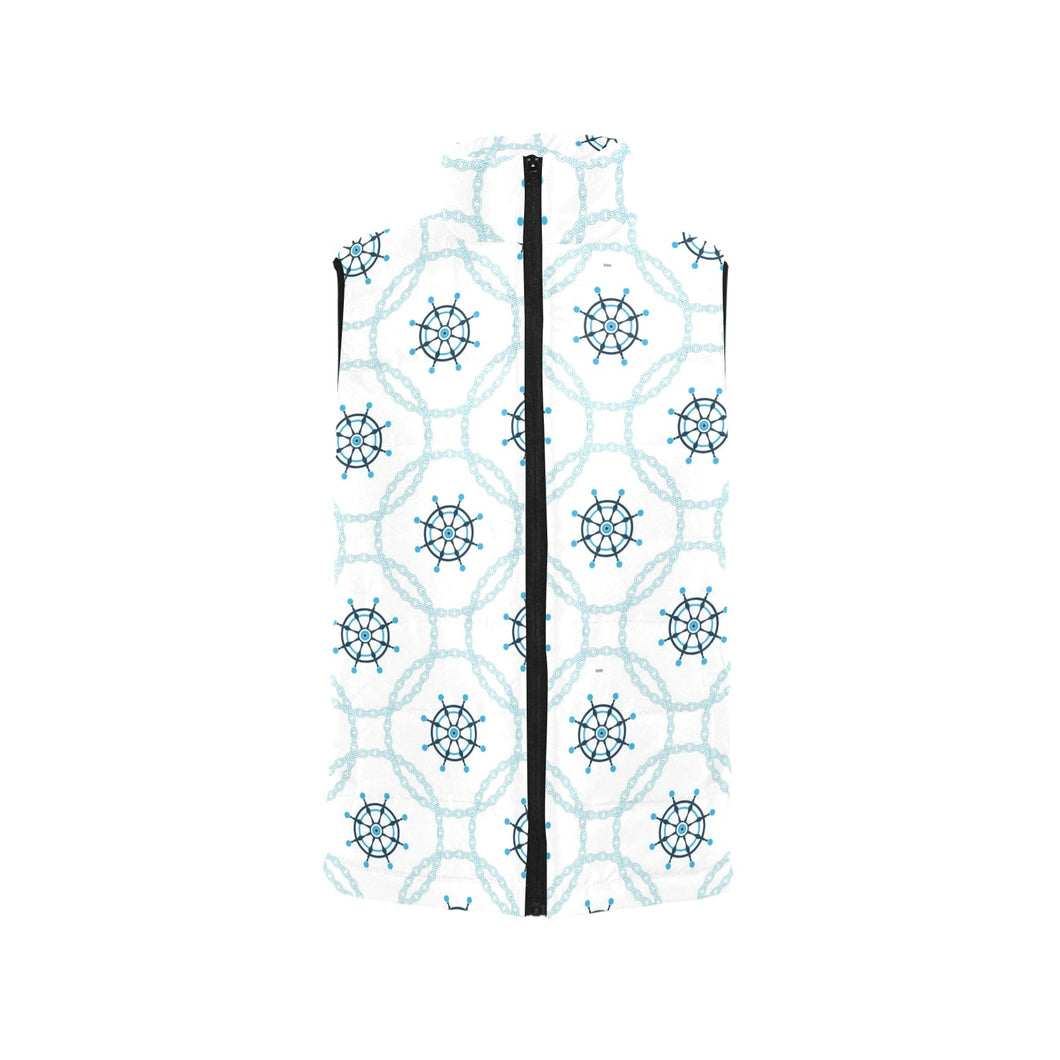 nautical steering wheel chain Men's Padded Vest