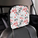 Bicycle Pattern Print Design 04 Car Headrest Cover