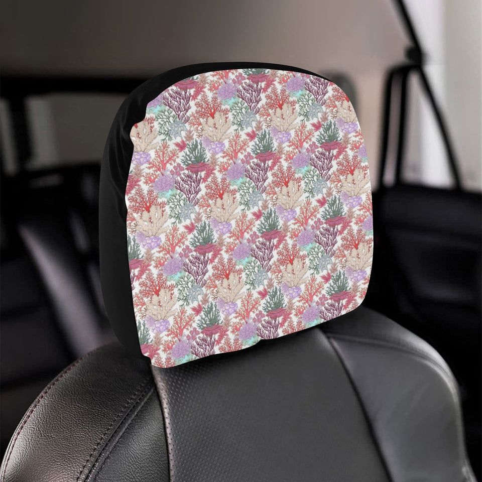 Coral Reef Pattern Print Design 03 Car Headrest Cover