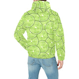 Slices of Lime pattern Men's Padded Hooded Jacket