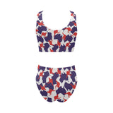 Kangaroo Australian pattern Chest Bowknot High Waisted Bikini Swimsuit