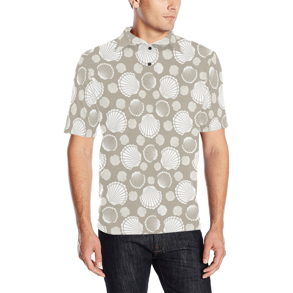 Scallop shell pattern Men's All Over Print Polo Shirt