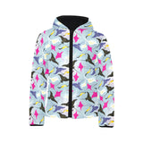 Stingray Pattern Print Design 01 Kids' Boys' Girls' Padded Hooded Jacket