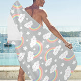 Cute rainbow clound star pattern Beach Towel