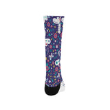 Colorful butterfly flower pattern.eps Crew Socks