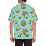 Kiwi blue background Men's All Over Print Hawaiian Shirt