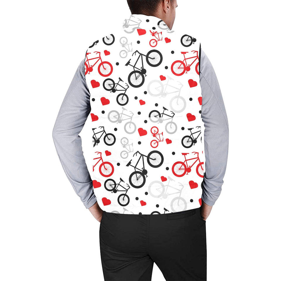 Bicycle Pattern Print Design 04 Men's Padded Vest