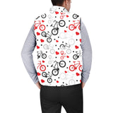 Bicycle Pattern Print Design 04 Men's Padded Vest