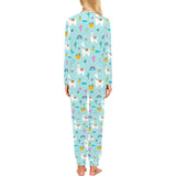 Llama alpaca cactus leaves pattern Women's All Over Print Pajama Set