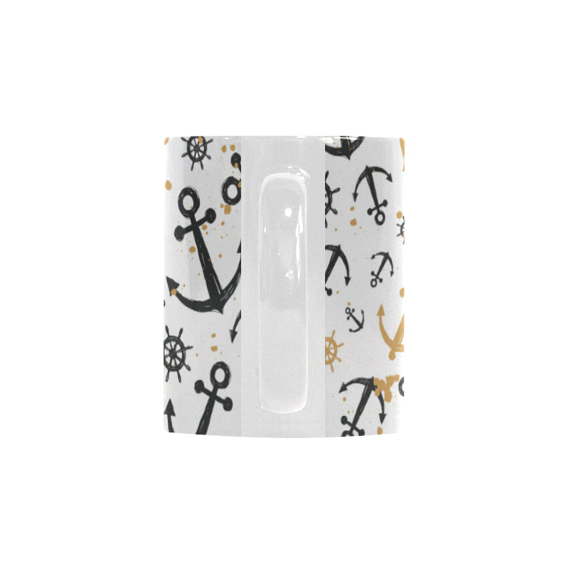 Anchors Rudders pattern Classical White Mug (Fulfilled In US)