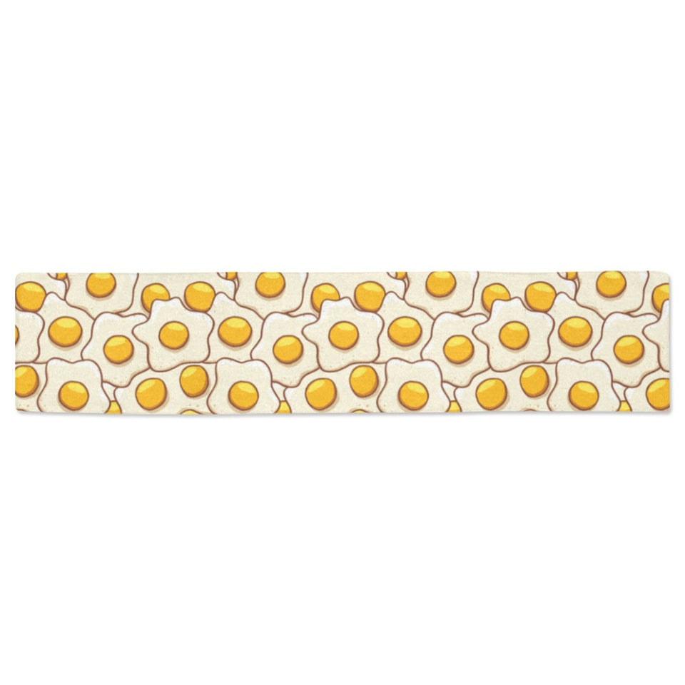 Fried Eggs Pattern Print Design 02 Table Runner
