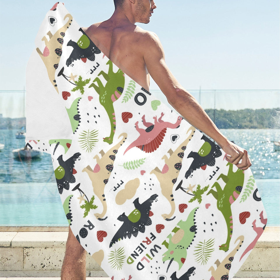 Cute dinosaurs pattern Beach Towel