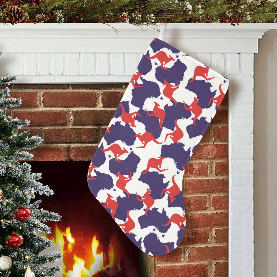 Kangaroo Australian pattern Christmas Stocking