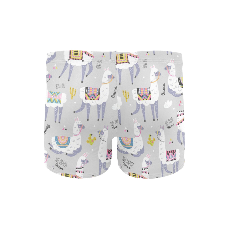Cute Llama Alpaca pattern Men's Swimming Trunks