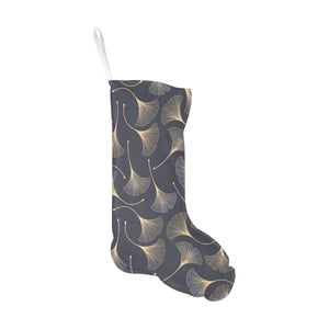Gold ginkgo leaves Christmas Stocking