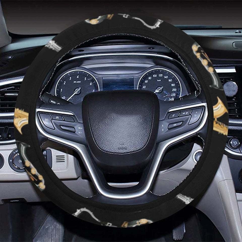 saxophone design pattern Car Steering Wheel Cover