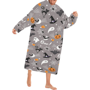Halloween design pattern Blanket Robe with Sleeves