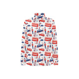 British Pattern Print Design 03 Women's Long Sleeve Polo Shirt