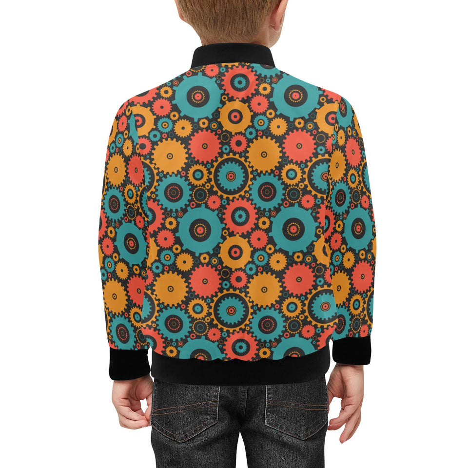Gear Pattern Print Design 01 Kids' Boys' Girls' Bomber Jacket