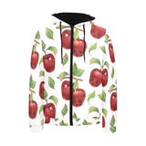 Red apples pattern Men's Padded Hooded Jacket