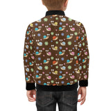 Snail Pattern Print Design 03 Kids' Boys' Girls' Bomber Jacket