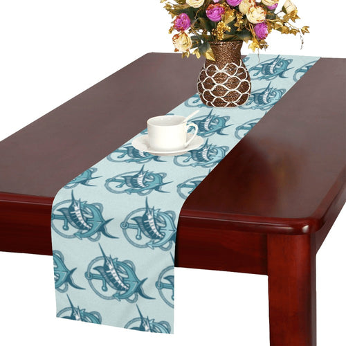 Swordfish Pattern Print Design 05 Table Runner