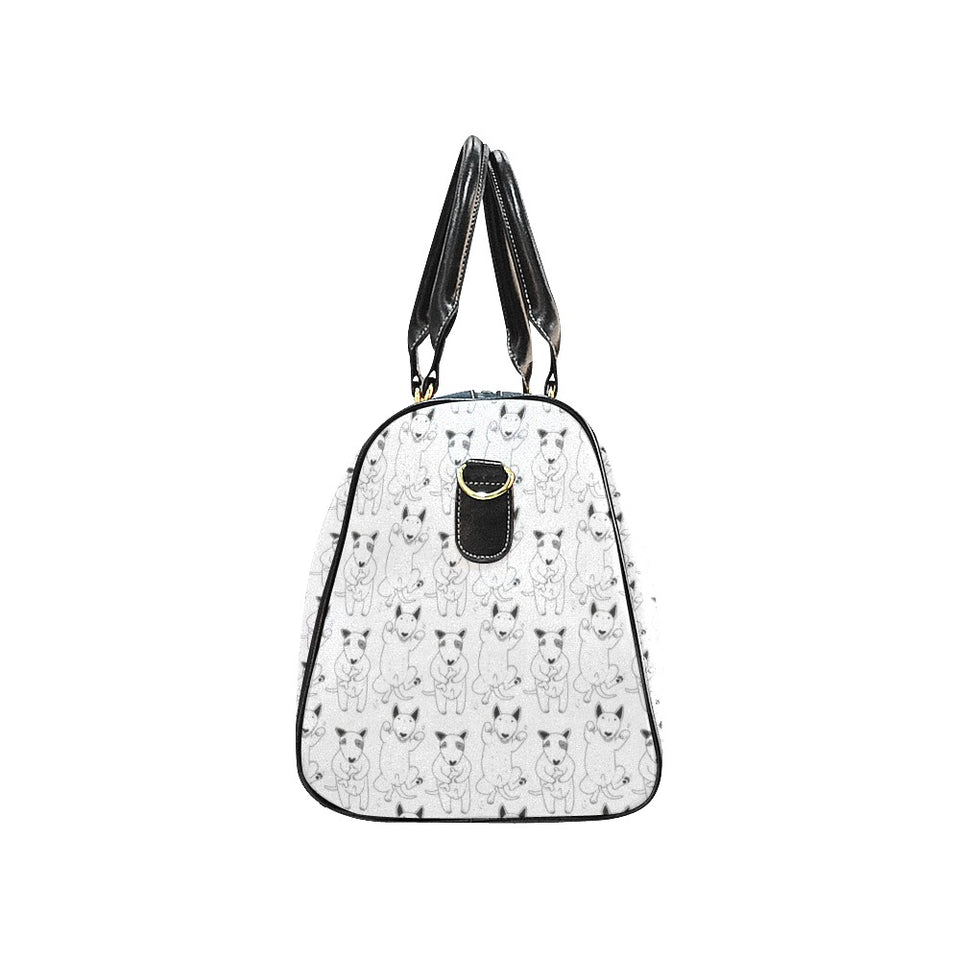 Bull Terrier Pattern Print Design 02 Travel Bag