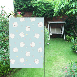 White cute hamsters heart pattern House Flag Garden Flag