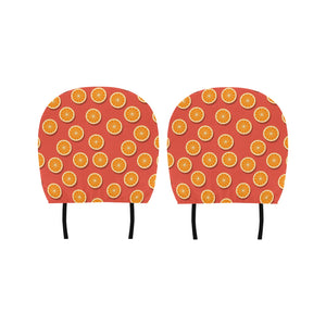Oranges pattern red background Car Headrest Cover