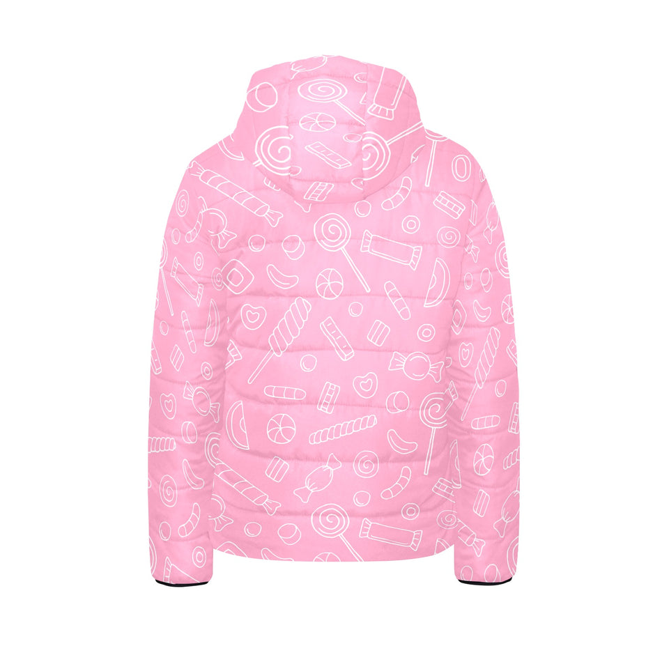 Sweet candy pink background Kids' Boys' Girls' Padded Hooded Jacket