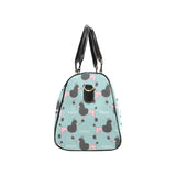 poodle dog green background Travel Bag