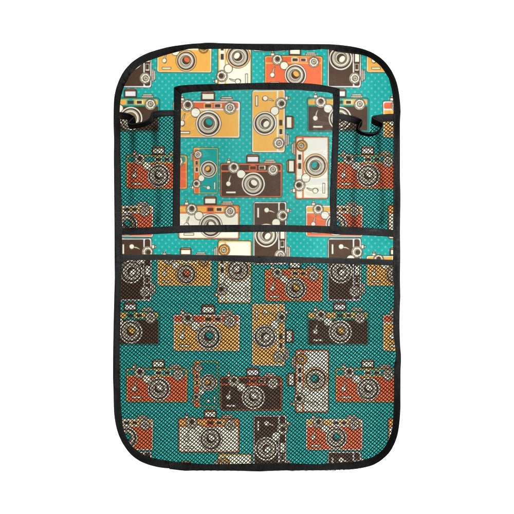 Camera Pattern Print Design 03 Car Seat Back Organizer
