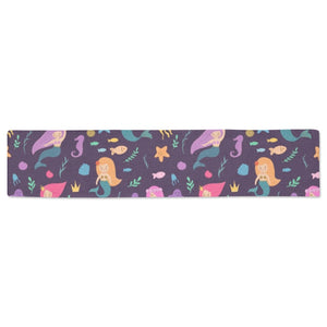 beautiful mermaid Fish jellyfish algae other marin Table Runner