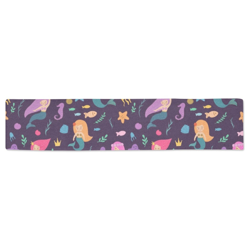 beautiful mermaid Fish jellyfish algae other marin Table Runner