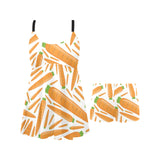 Carrot Pattern Print Design 02 Chest Sexy Pleated Two Piece Swim Dress